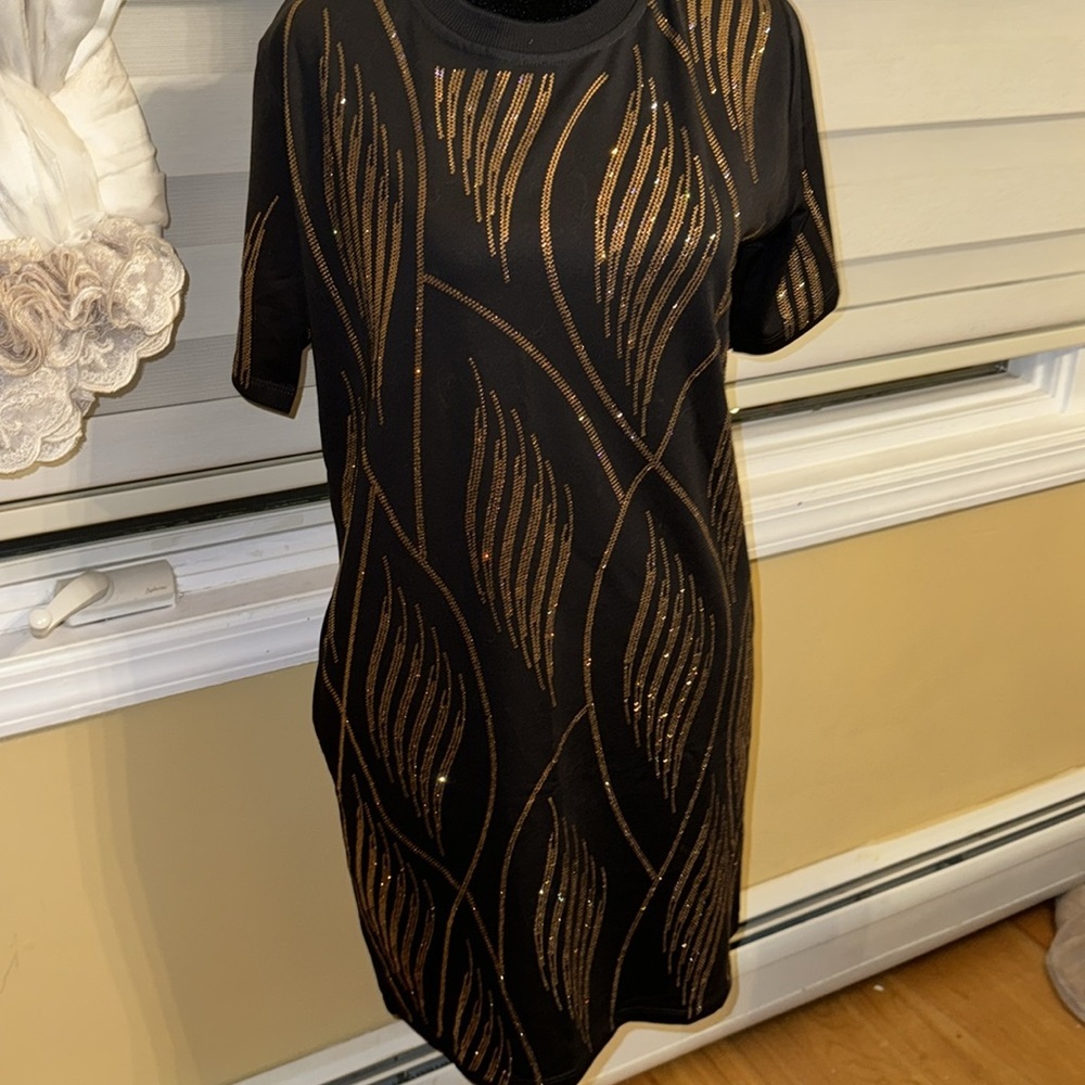 BRAND NEW MIDI BODYCON DRESS SEQUIN SIZE LARGE WOMENS - Picture 7 of 8